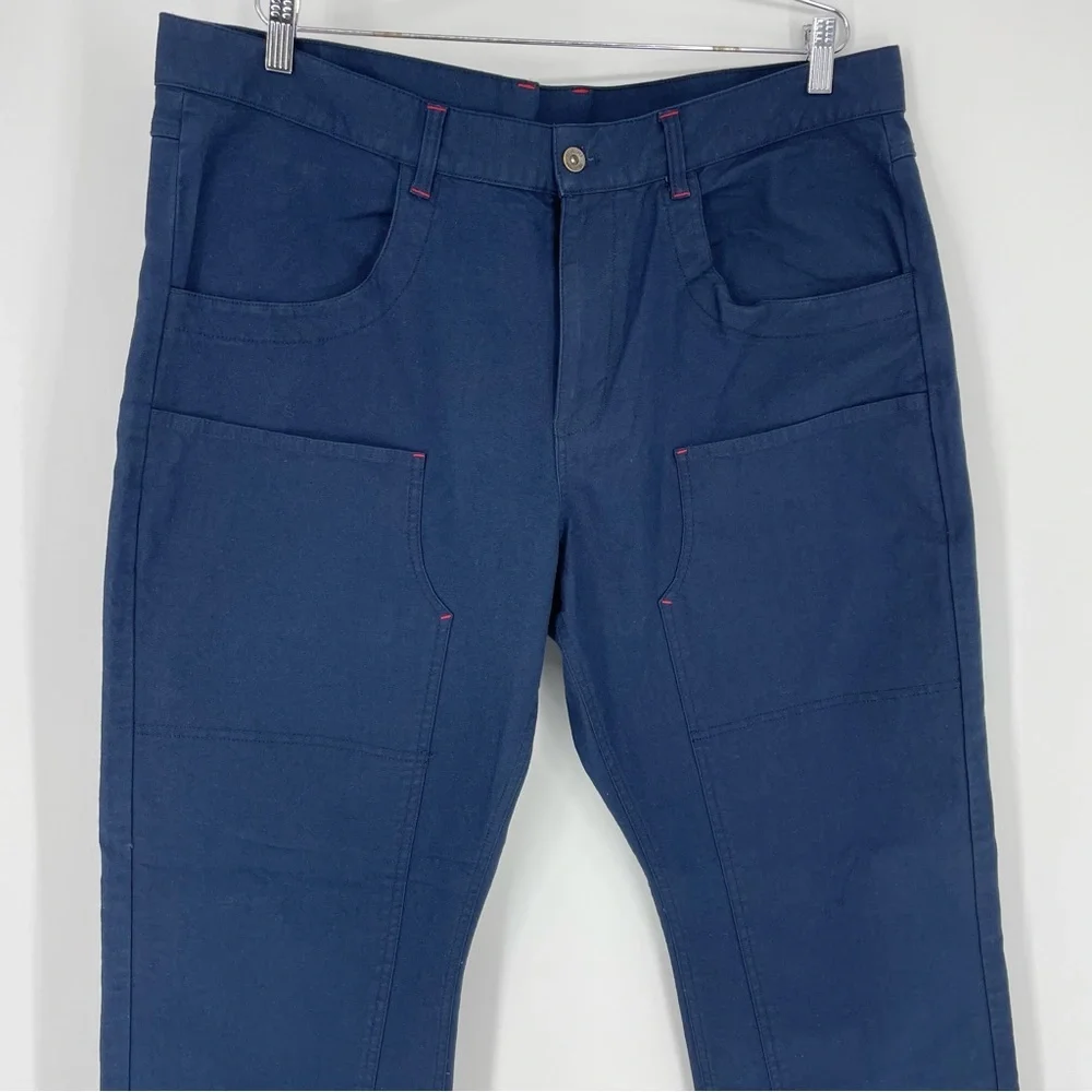 KAVU Klondike Double Knee Pants Blue Outdoor Canvas Cotton Work NWT Mens 40x32